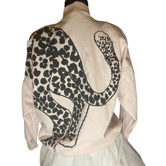 VTG JIK cat cougar pink sweatshirt M - Picture 5 of 10